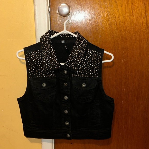 Highway Jeans Rhinestone Denim Vest - Picture 1 of 3